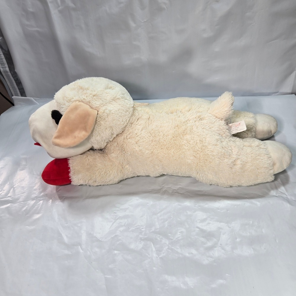 Lamb Chop Plush Shari Lewis Multipet Large 24 Inch Sheep Dog Toy Red Paws Cream